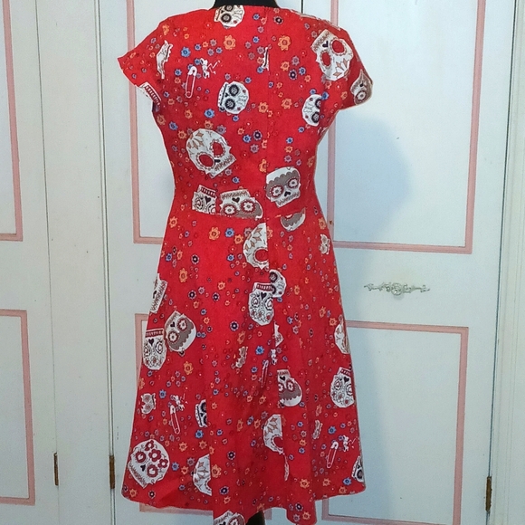 Sugar Skull Fit and Flare Midi Dress - Picture 3 of 4